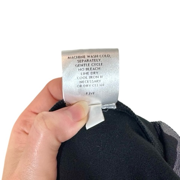 Eileen Fisher Asymmetrical Mesh Handkerchief Hem Sleeveless Jersey Dress - Picture 9 of 9